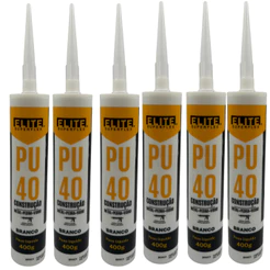 Selante PU 40 Poliuretano 400g Adesivo Construção Cor Branco 06 Unidades