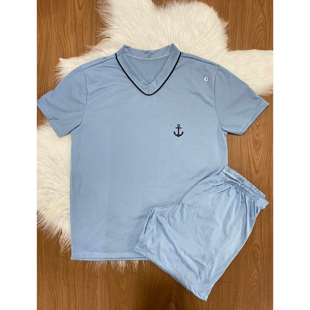 Pijama Masculino de Calor em malha Premium Conjunto de verão