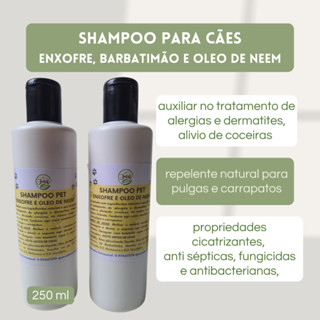 Shampoo para Cães Controle de Alergias Enxofre, Barbatimão e Óleo de Neen 250ml