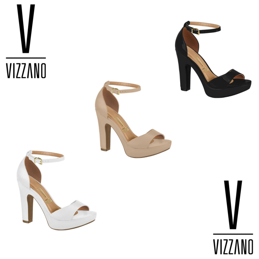 Sandália Vizzano Original Feminina Salto Alto Grosso 10cm e 12cm C/Meia Pata Napa FRETE GRÁTIS em Oferta na Shopee