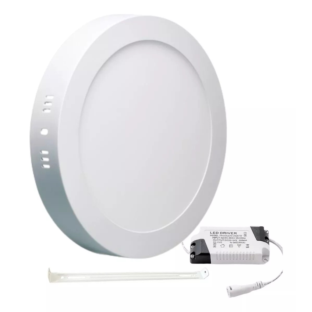 Painel Plafon 25W Led Redondo Sobrepor Branco Frio 6500K - Bivolt
