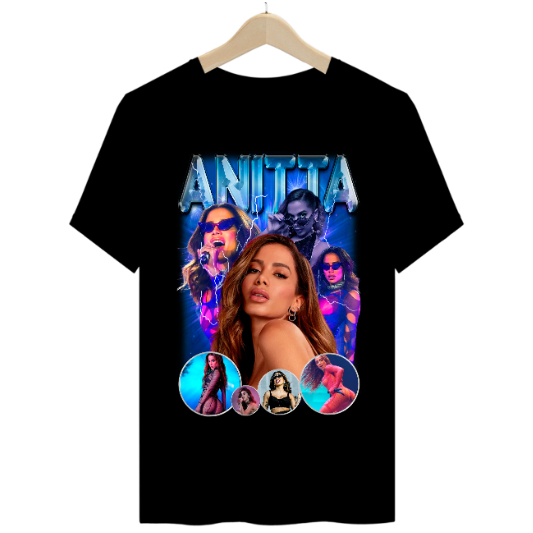 Camiseta Camisa Blusa Unissex Algodão Anitta Cantora Funk  Pop