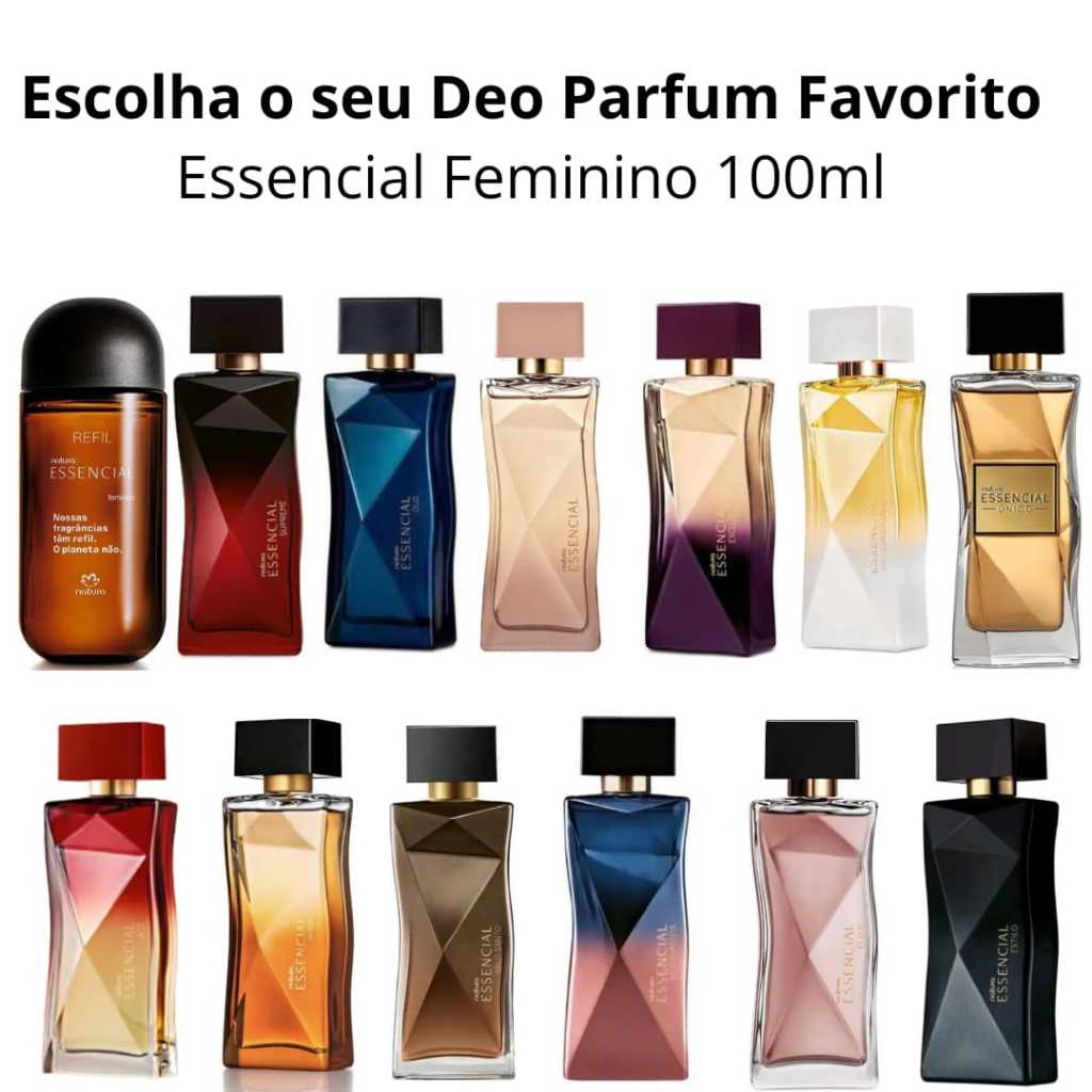 Essencial Deo Parfum Feminino Natura 100ml: Ato, Supreme, Oud Elixir, Mirra, Palo Santo, Oud, Único, Tradicional