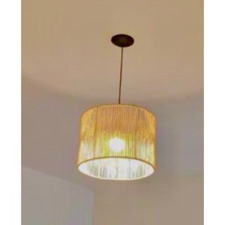 lustre rústico de palha de milho natural tecido a mão 35x25 cm somente a cúpula