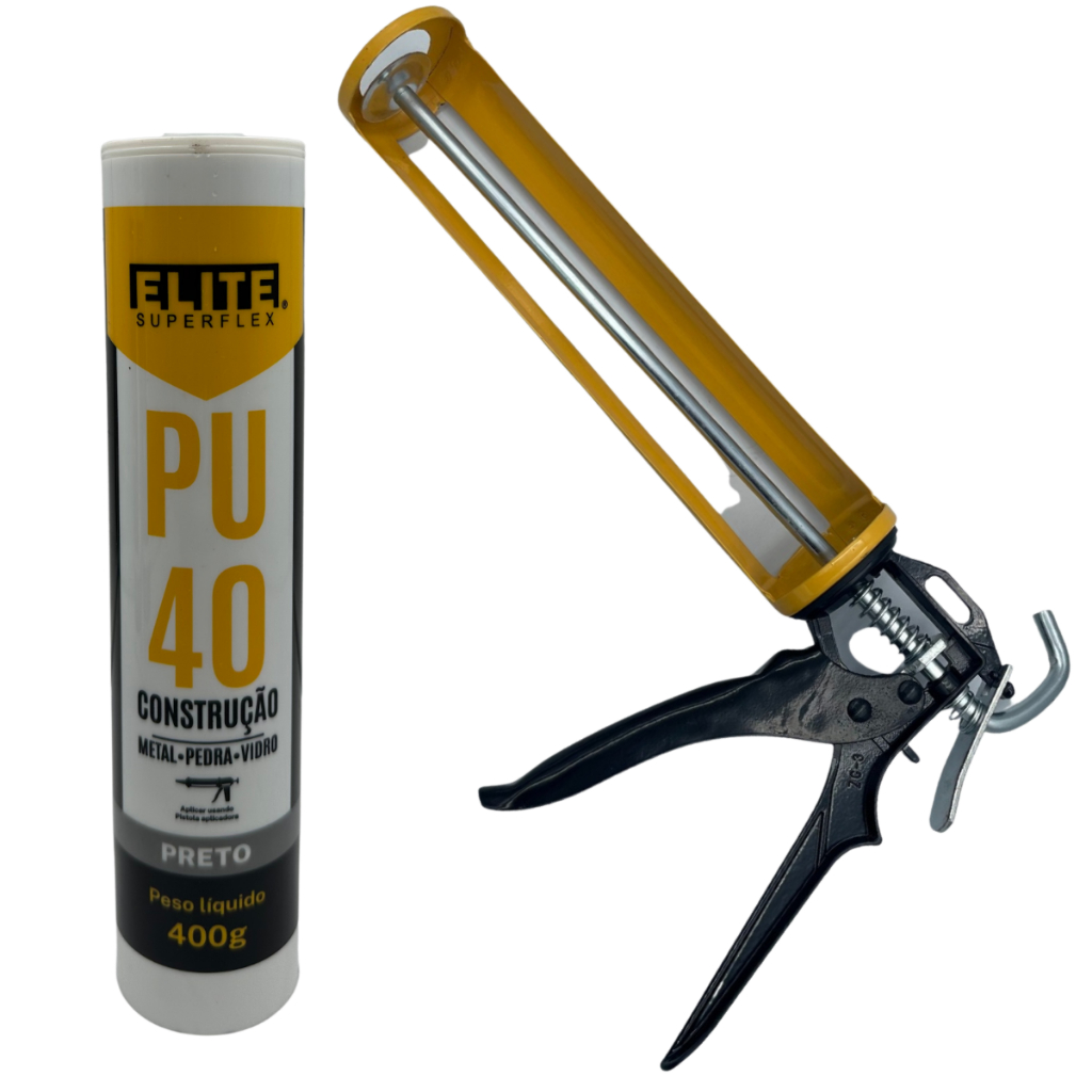 Kit Selante PU 40 Preto + Aplicador Silicone Profissional