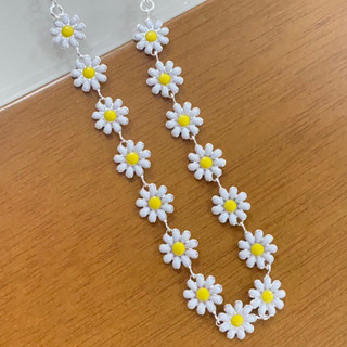 Colar choker margarida - folheado a prata 925