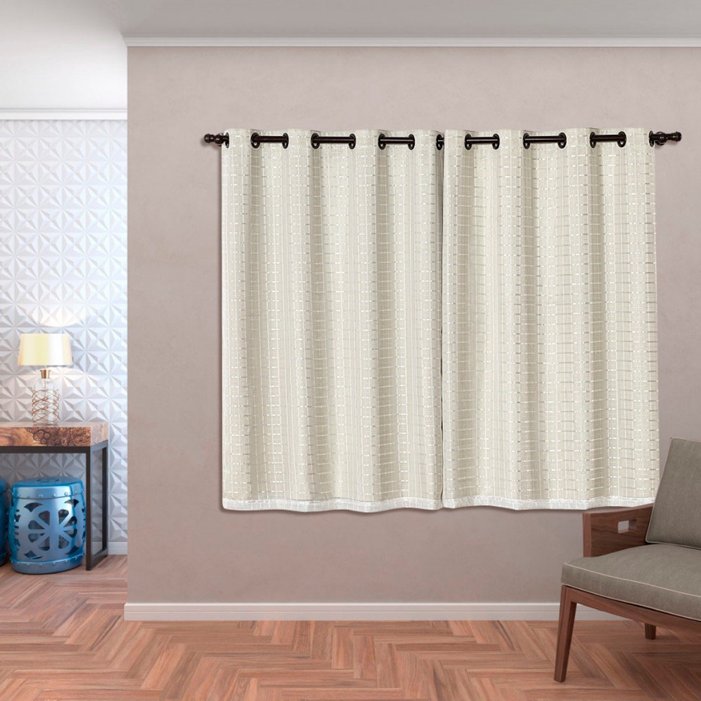Cortina Blackout Blecaute Pvc Com Tecido Voil Xadrez 2,80 X 1,60 em Oferta na Shopee