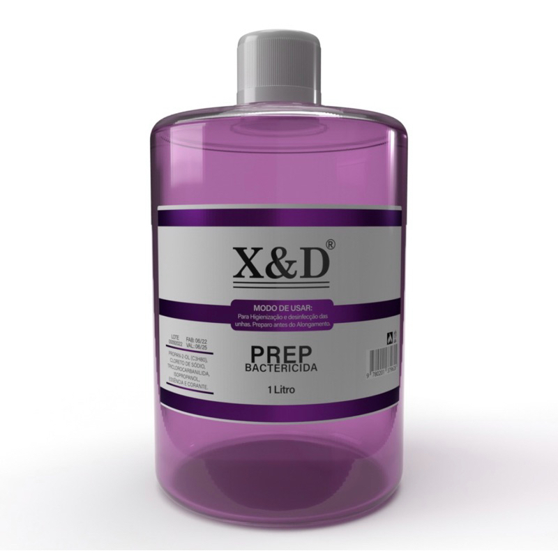 Prep Bactericida x&d 1litro - cuidado com as unhas uso profissional