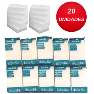 Kit 20 Esponjas Mágica Limpa Bucha Remove Manchas Melamina