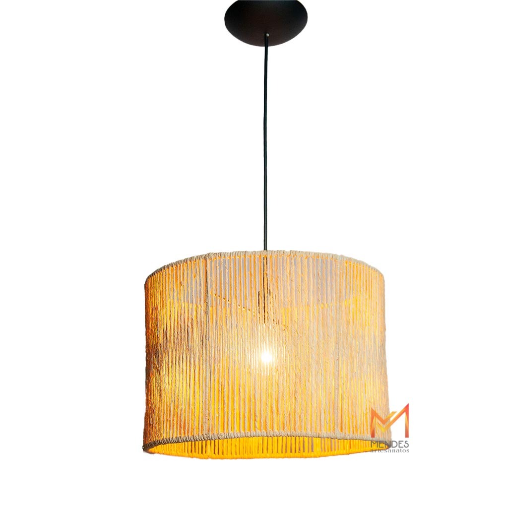 Luminária Lustre Pendente palha de milho C/ FIAÇAO 35x35x25 em Oferta na Shopee