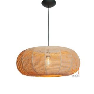 Luminária Lustre Pendente Palha de Milho Disco M 22X54 C/FIAÇAO em Oferta na Shopee