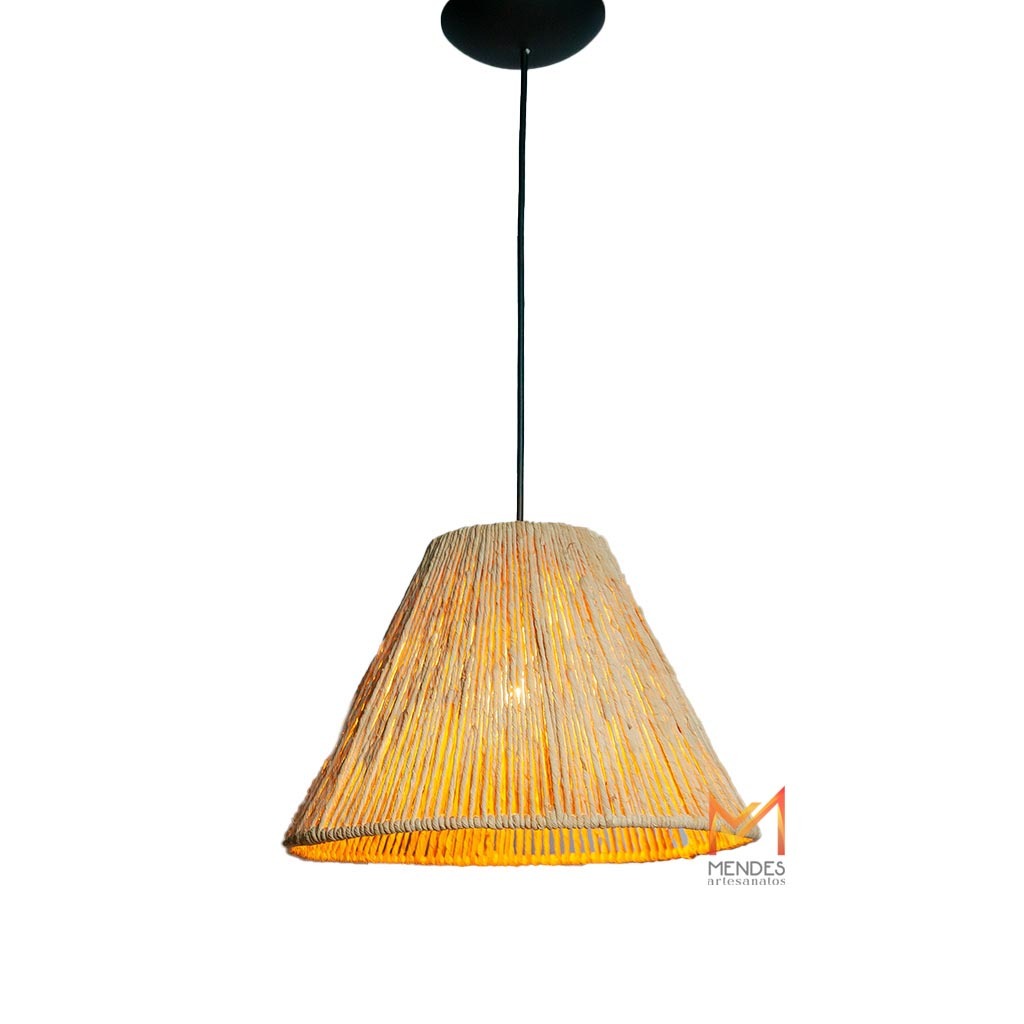 Luminária Lustre pendente Cone Palha de milho C/FIAÇAO 35X26 em Oferta na Shopee