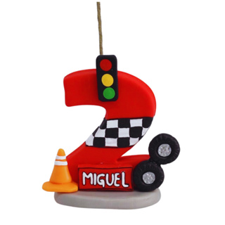 Vela Aniversário Personalizada Topo de Bolo Tema Carros Corrida em Oferta na Shopee
