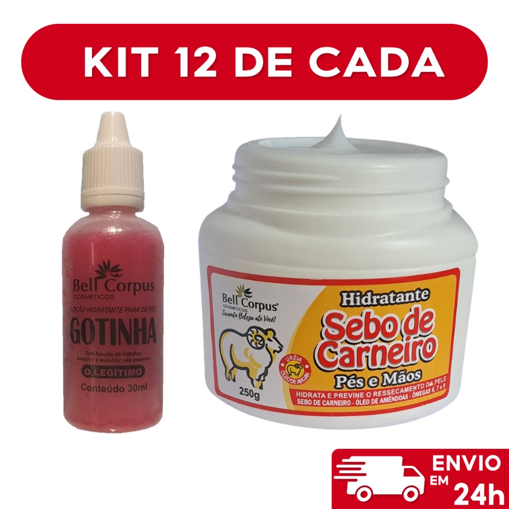 Kit para Rachadura nos Pés Gota Milagrosa + Sebo de Carneiro Bell Corpus