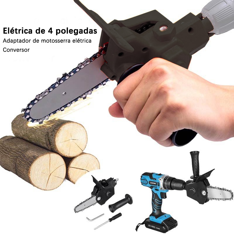 Serra elétrica portátil sem fio de 4 polegadas Mini motosserra recarregável para poda de madeira