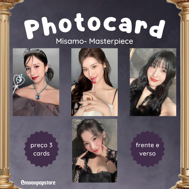 3 Photocards Kpop Twice Misamo Masterpiece- Fanmade frente e verso