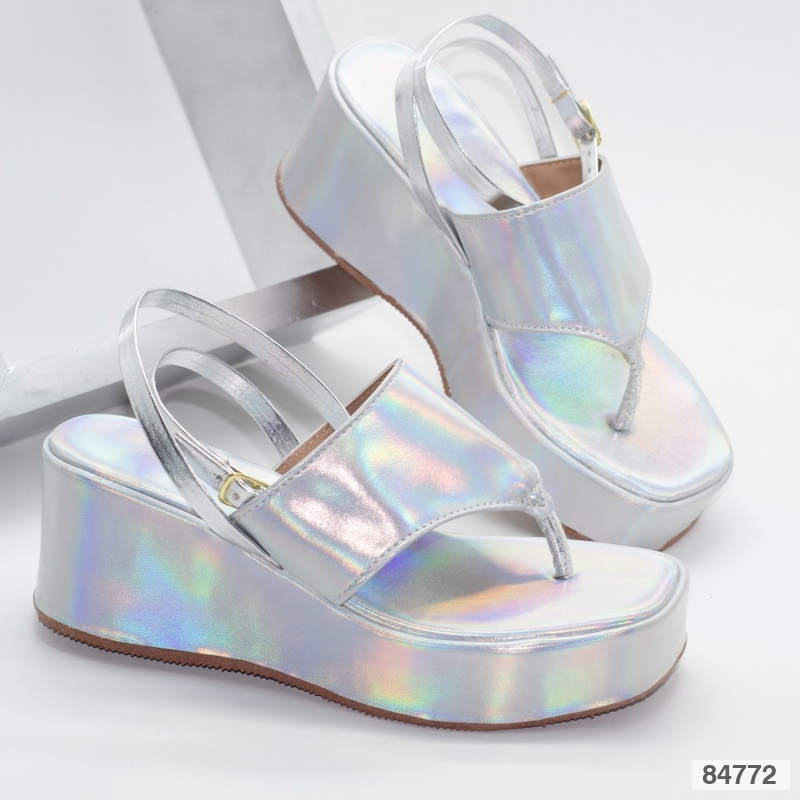 Sandalia Flat Papete Com Traseira Confort Peep Toe Plataforma Anabela Chinelo Feminino Ref 2155 T