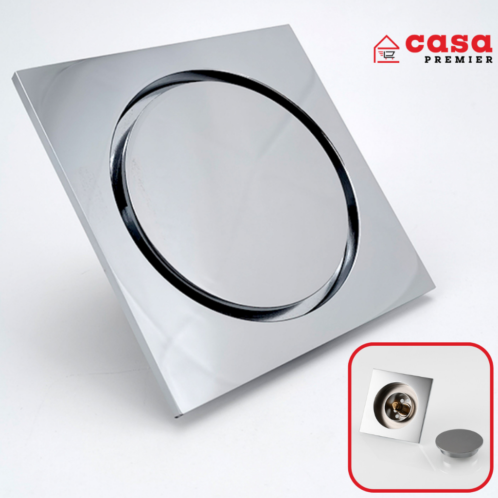 Ralo Click Inteligente Cromado 9,5x9,5 Cm Inox Banheiro Anti inseto Veda Cheiro