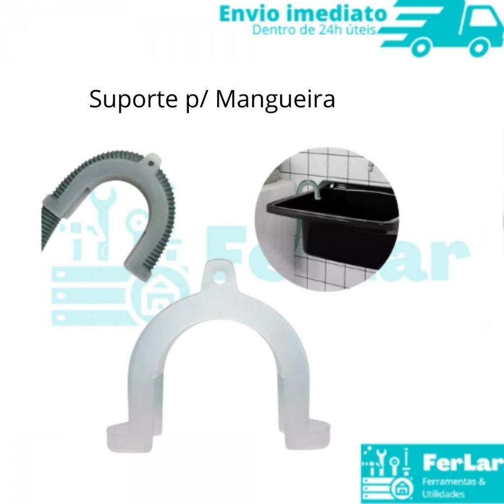 Suporte Curva Mangueira Maquina De Lavar, Louça, Tanque, Universal, Electrolux, Brastemp, Consul, LG, Samsung, Wanke