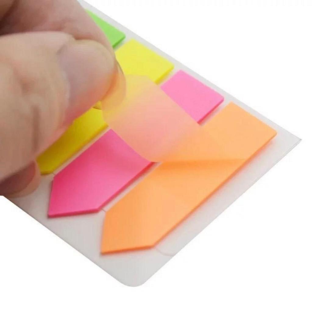 KIT 5  Adesivo stick Note post-it Sumário Marcador de Página ajuda Classificação em Formato de  Lápis 5 cores 100 folhas