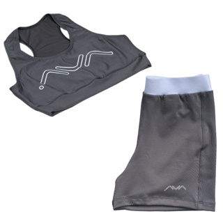 Conjunto Feminino Academia Suplex Poliamida Top Nadador e Short Com Elástico No Cós AVA Fitness em Oferta na Shopee