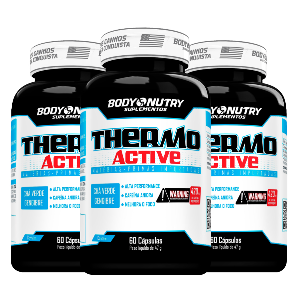 Kit 3x Termogenico - Thermo Active - Body Nutry em Oferta na Shopee