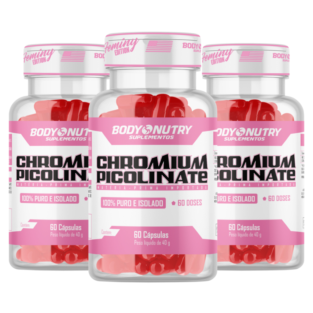 kit 3x Chormium Picolinate Feminino (Auxilia na redução da vontade de doces) - 60 Cápsulas em Oferta na Shopee