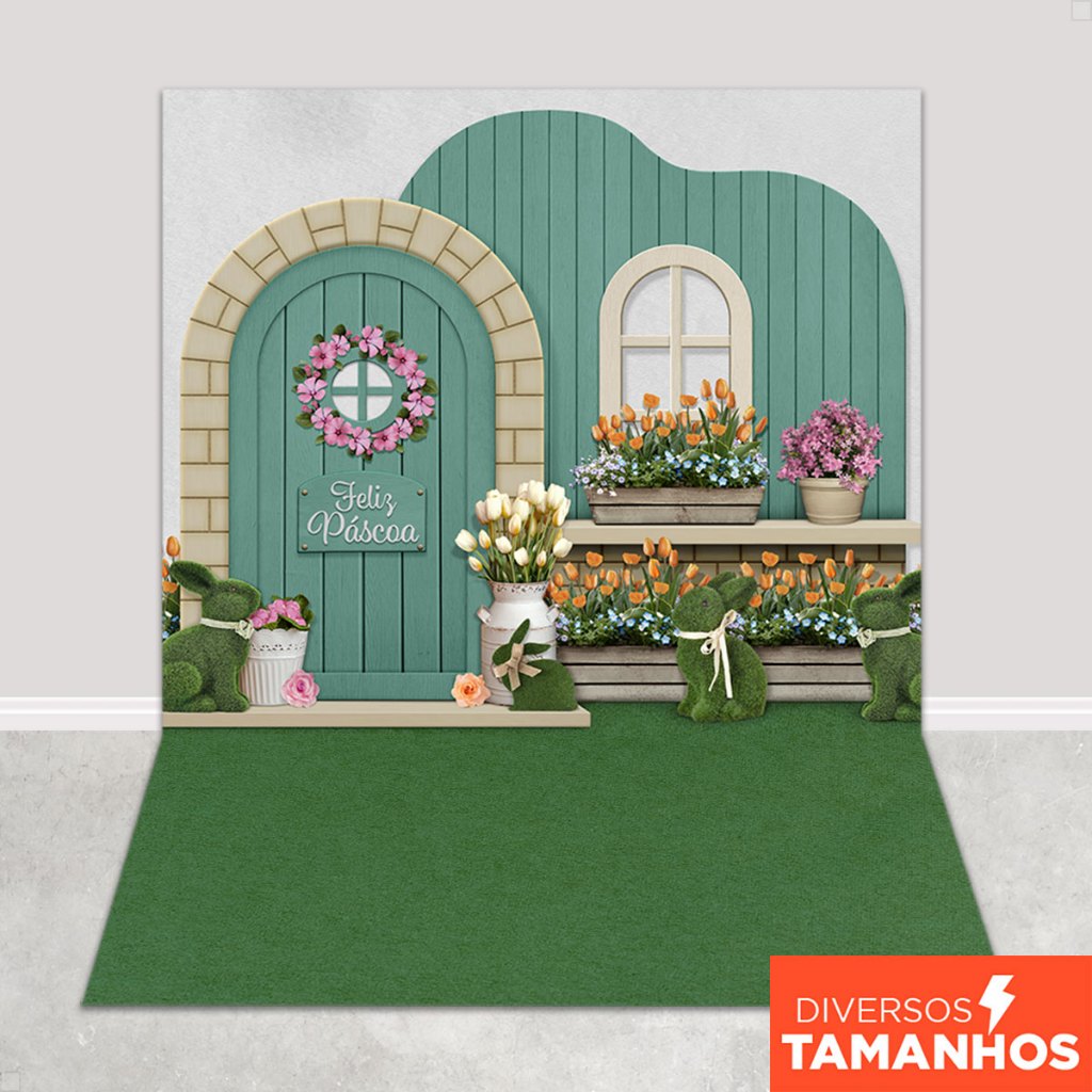 Painel Fotográfico Páscoa Floral Em Tecido PCA-265