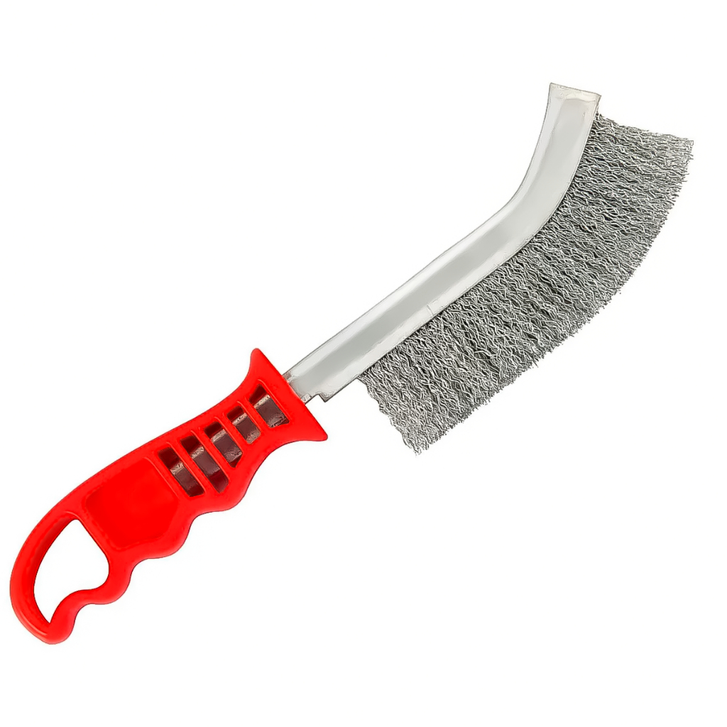 Escova De Aço Curva Manual Carbono Com Cabo Plástico De Limpeza Pesada Ou Respingos De Solda TOP em Oferta na Shopee