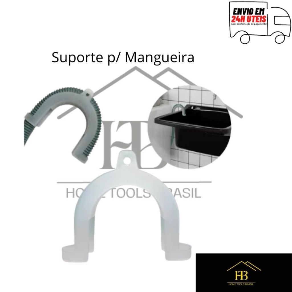 Suporte Curva Mangueira Maquina De Lavar, Louça, Tanque, Universal, Electrolux, Brastemp, Consul, LG, Samsung, Wanke