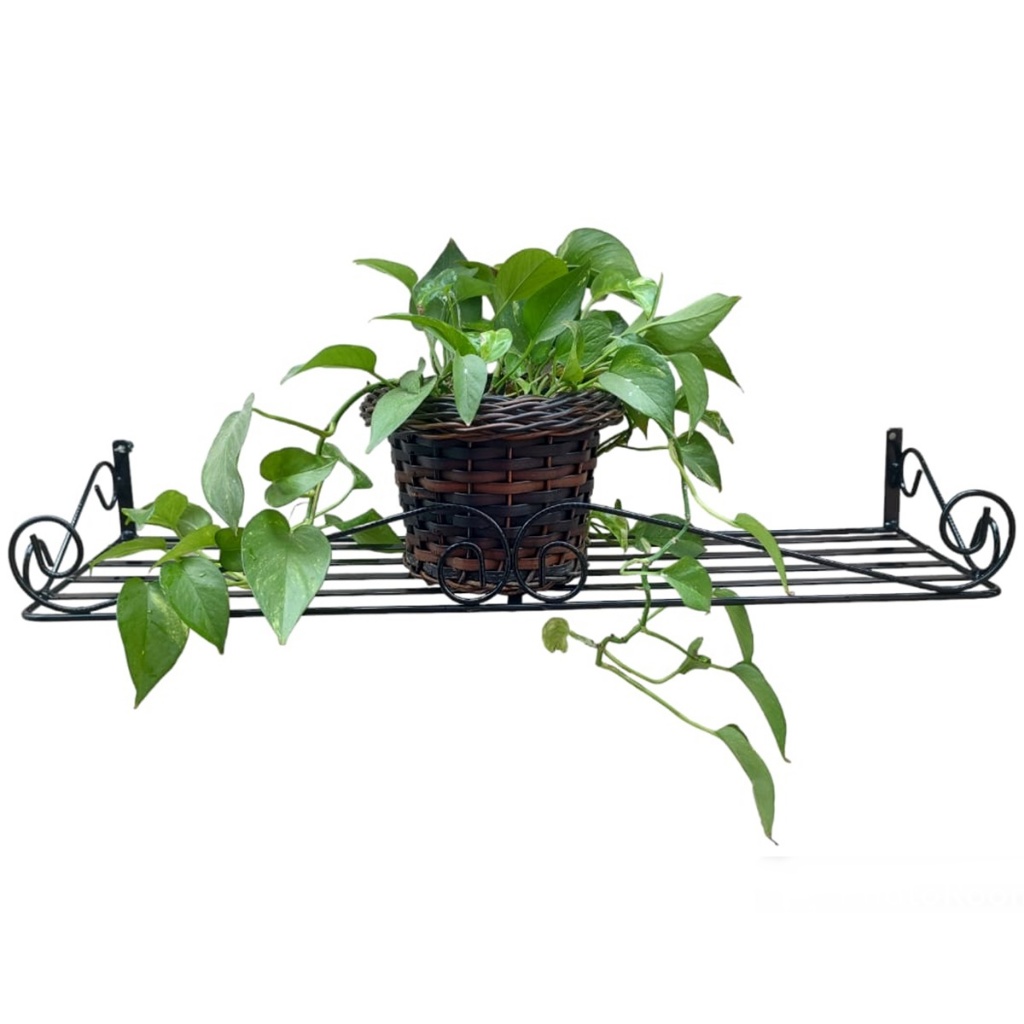 Suporte Rústico 80x21 CM Preto Vaso Flor Plantas Parede Floreira Jardineira em Oferta na Shopee