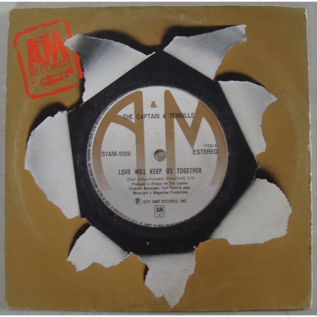 The Captain & Tennille 1975 Love Will Keep Us Together, Vinil compacto 7 polegadas