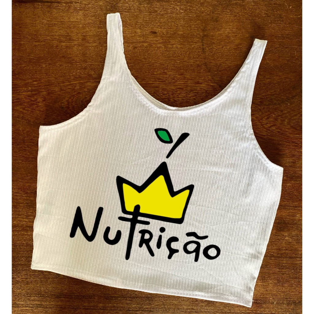 Cropped de Nutrição com Coroa - Canelado Feminino
