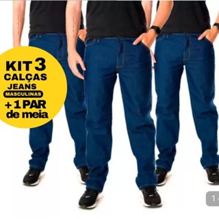 Calça Jeans Tradicional Masculina 100% Algodão