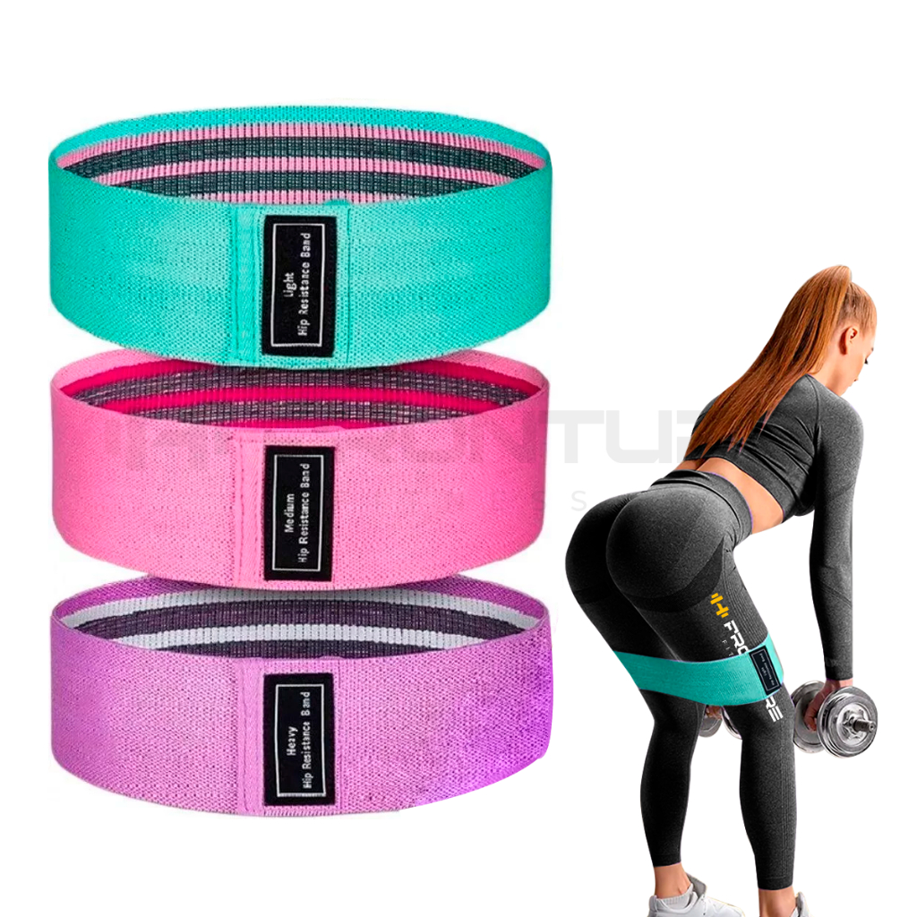 Kit 3 Faixa Elástica Hip Mini Band Treino Exercício Academia Funcional