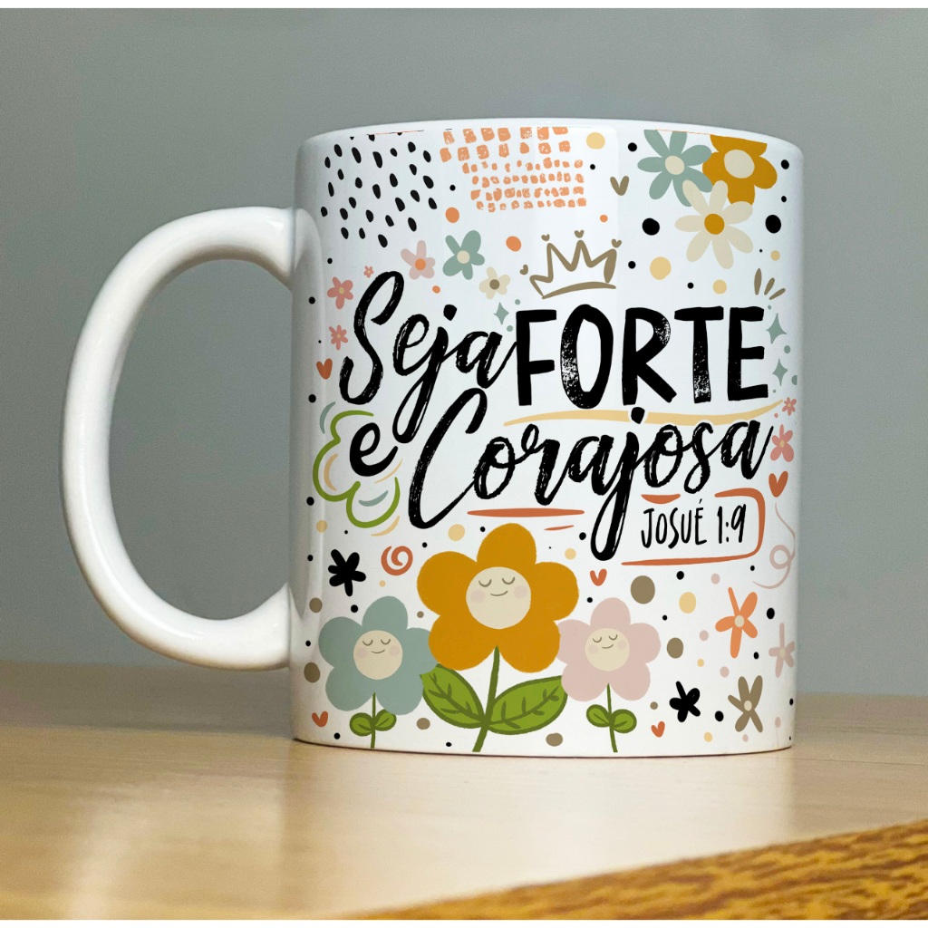 Caneca Personalizada com Frase Motivacional de Porcelana para Presente Xícara