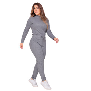 Roupas Femininas Conjuntos de Frio Inverno Casaco Agasalho Calça Jogger e Blusa Gola Alta Promoção