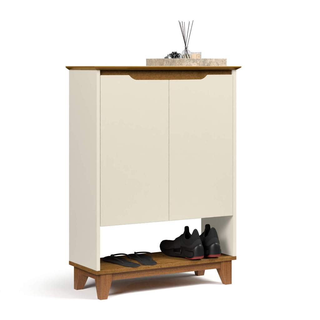 Sapateira Vertical Porta Sapatos Retrô 2 Portas Hall Flow Cores Ej Moveis em Oferta na Shopee