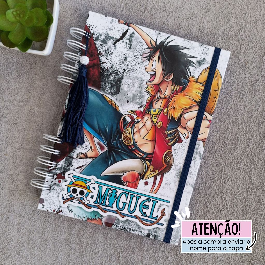 AGENDA ESCOLAR/2026/PERSONALIZADA/ONE PIECE/COM NOME NA CAPA