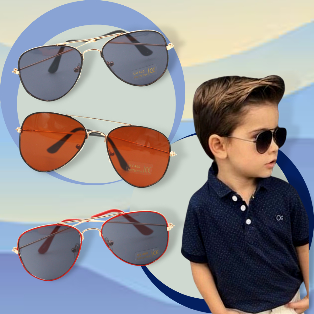 Óculos Masculino Infantil Estilo Aviador Kids
