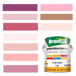 Tinta Borracha Líquida Cor Rosa Para Parede 3,2l Acrílica Base De Água Lavável Antimofo.