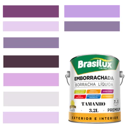 Tinta Roxa Borracha Líquida Para Parede Cor Roxo Brasilux 3,2l Acrílica Base De Água Lavável Antimofo.
