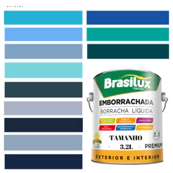 Tinta Borracha Líquida Cor Azul Para Parede 3,2l Acrílica Lavável Antimofo.