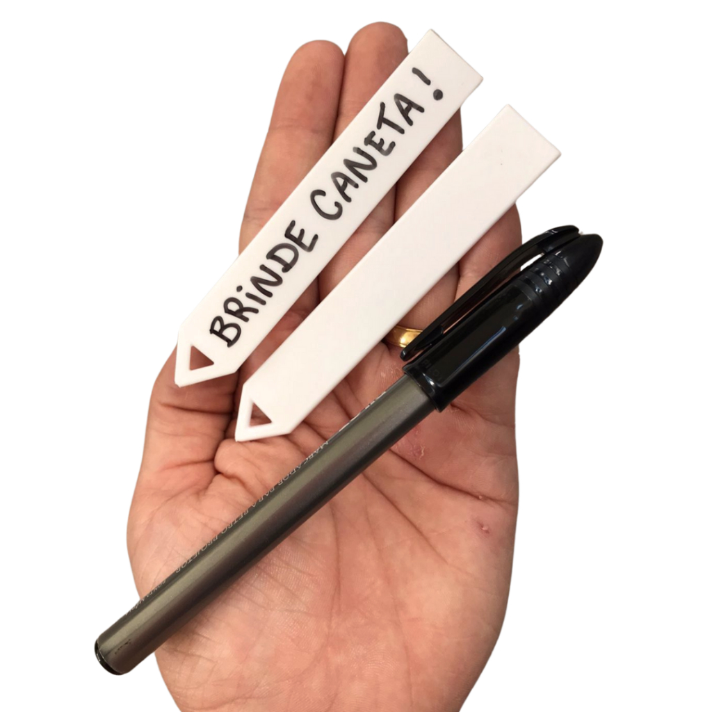 Plaquinha De Identificação De Plantas E-10 (10cm De Altura) Com 100 Unidades + Caneta