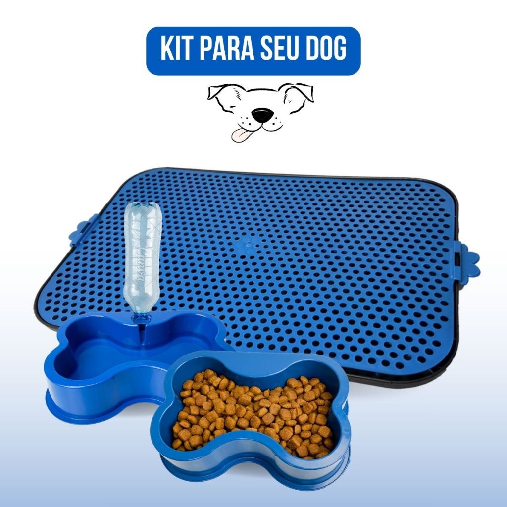 Tapete Higiênico Pet Sanitário Canino Comedouro Bebedouro Automático Para Cachorro