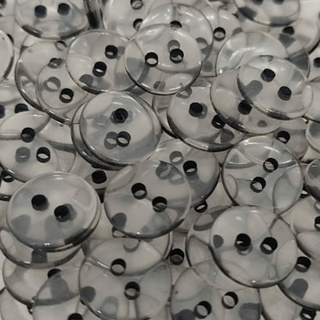 Botão Transparente Fumê Tam. 18"/11,43mm com 02 Furos - Escolha à Quantidade em Oferta na Shopee