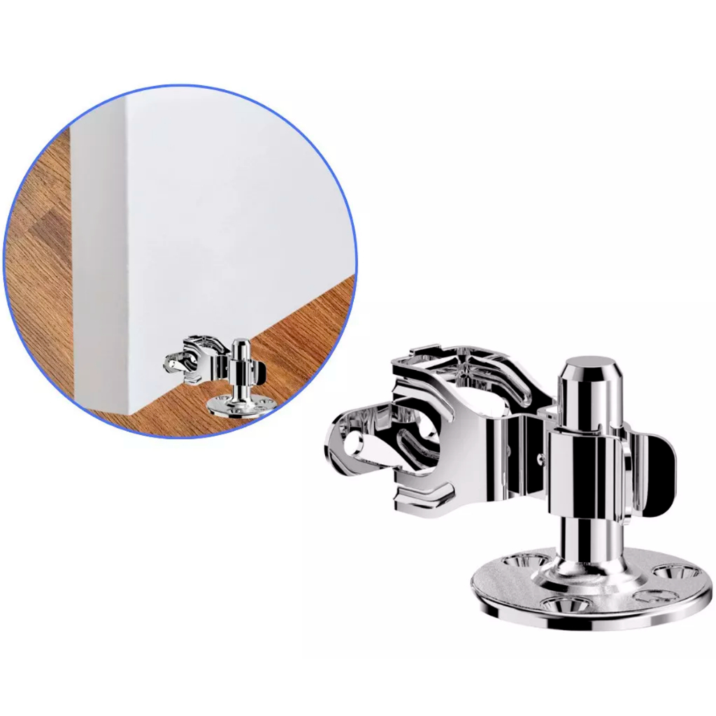 Trava Porta Prendedor Fixador De Piso Cromado Soprano Em Aço Super Resistente Segura Porta Aberta em Oferta na Shopee