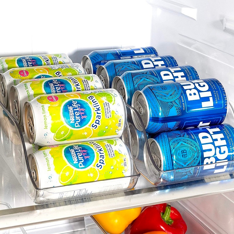 Kit 2 Organizador de Geladeira Cozinha Para Latas Armário Prateleira Cerveja