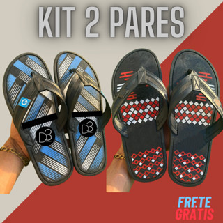 Kit 2 Pares Chinelo Sandália Masculino Adulto Macio Confortável Verão