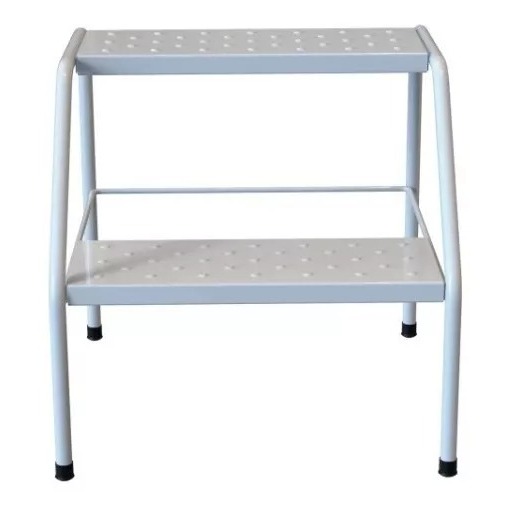 Escada Escadinha 2 Degraus Maca Estetica Metalica Branca-Salus